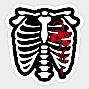 Halloween Rib cage game controller heart gaming Sticker